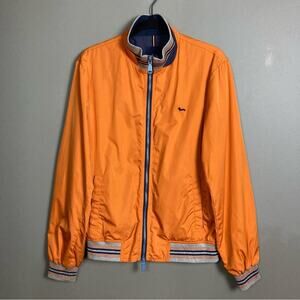 Harmont & Blane jacket Medium Varsity Full Zip Orange preppy Academia Old Money
